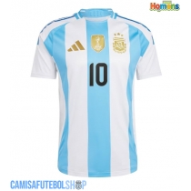 Camisa de time de futebol Argentina Lionel Messi #10 Replicas 1º Equipamento Copa America 2024 Manga Curta